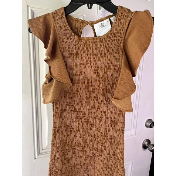 C/Meo Collective Expired Sleeveless Smocked Stretch Ruffle Mini Dress Small - Picture 9 of 10